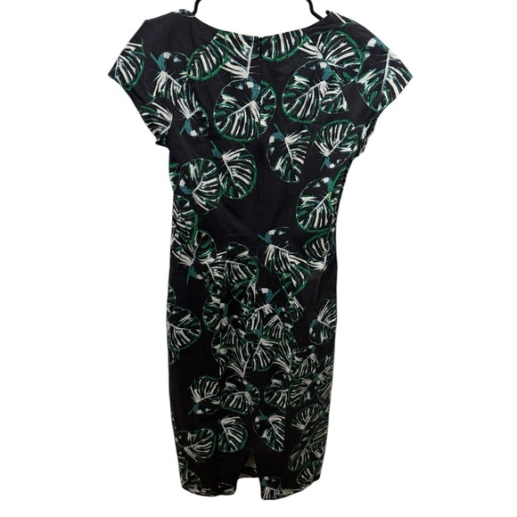 Zac Posen Tropical Leaf Print Sheath Dress Size 4 - Picture 2 of 6
